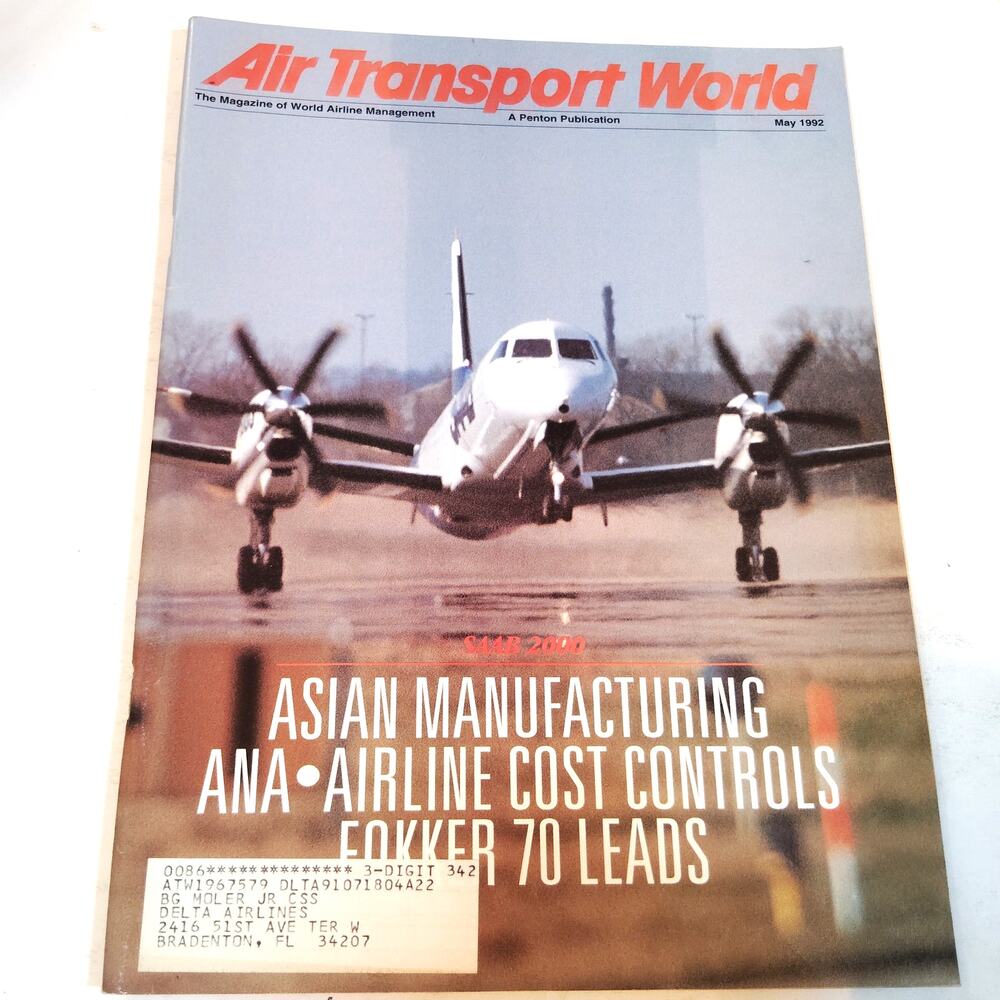 Air Transport World Magazine - May 1992 - Vintage Aviation Periodical